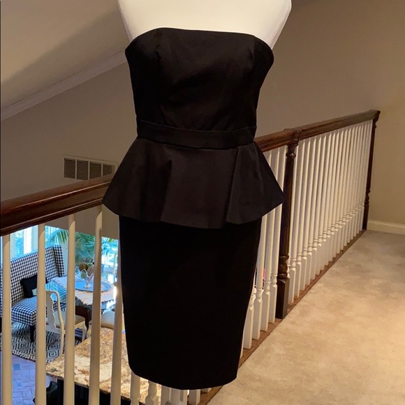 White House Black Market Black Peplum Dress - Picture 1 of 3
